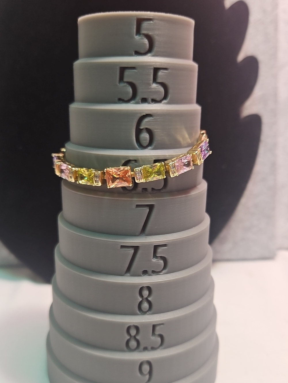 Gold-Tone Multi-Stone Tennis Bracelet - Pink, Peach & Green
